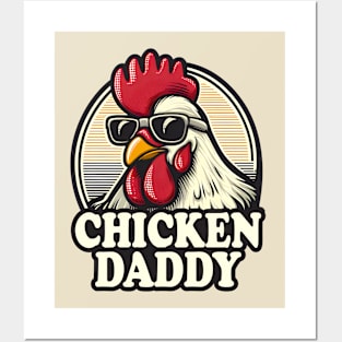 Chicken Daddy Funny Farmer Rooster Vintage Posters and Art